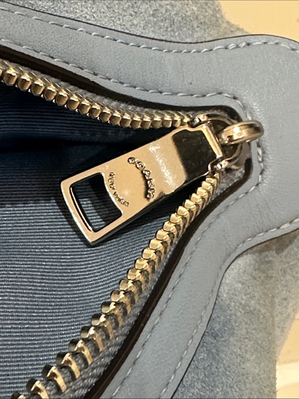 Coach Lexy Powder Blue Leather & Suede Shoulder Bag With Hangtag - Picture 5 of 14
